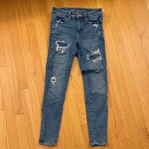 American Eagle Outfitters Women's Distressed Denim Skinny Jeans